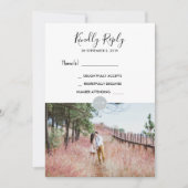 Moderne foto van een bijtend monogram RSVP Wedding Kaart (Voorkant)