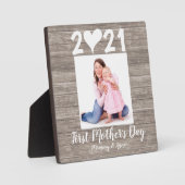 Moderne foto van eerste Moederdag Faux Hood Fotoplaat (Voorkant)