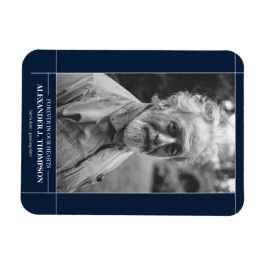 Moderne foto van geheugen-begrafenis magneet (Horizontaal)