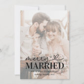 Moderne foto van gelukkig getrouwd paar met Kerstm Feestdagenkaart (Voorkant)