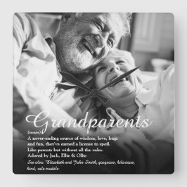 Moderne foto van grootouders Definitie Vierkante Klok