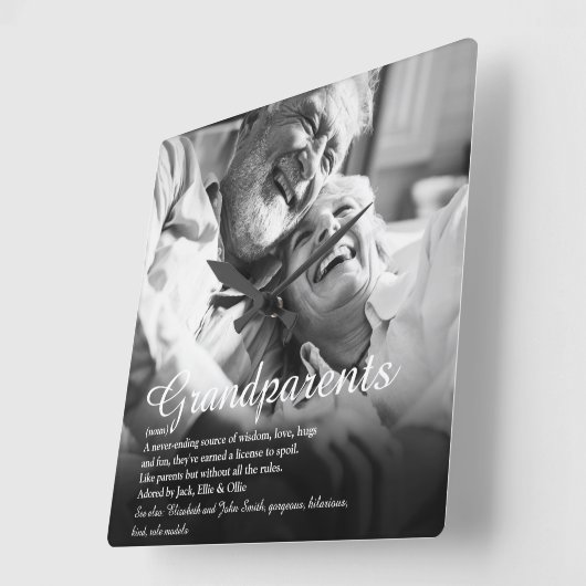 Moderne foto van grootouders Definitie Vierkante Klok (Hoek)