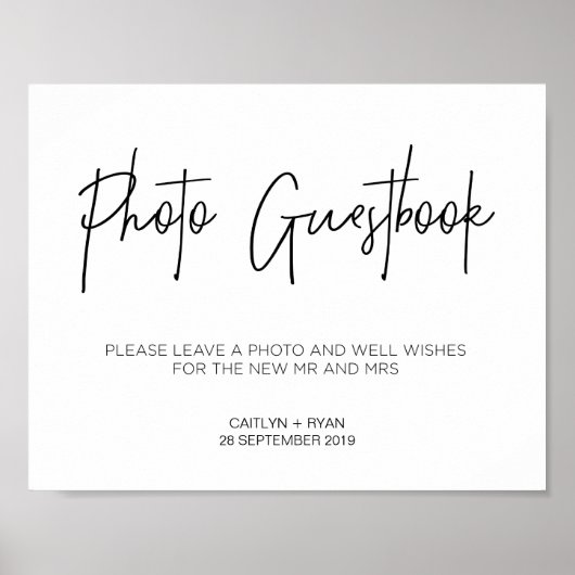 Moderne foto van Guestbook Weddenschap Poster (Voorkant)
