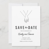 Moderne foto van het vasthouden van handen Save Th Save The Date (Voorkant)