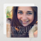 Moderne Foto van High School Graduation Party Kaart (Voorkant / Achterkant)
