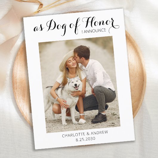 Moderne foto van Honor Wedding Save the Date Aankondigingskaart