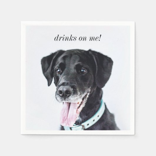 Moderne foto van legant Dank je hond weduwschap Servet (Voorkant)