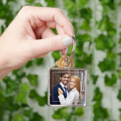 Moderne foto van Lijst en monogram Sleutelhanger (Hand)