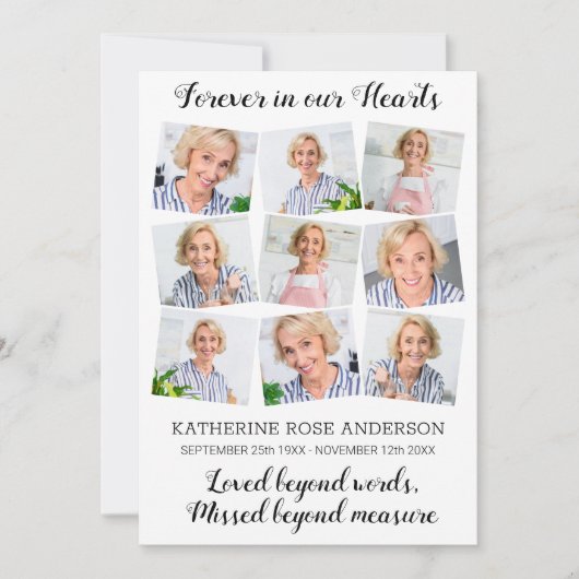 Moderne foto van Memorial Keepomwille Funeral Bedankkaart (Voorkant)