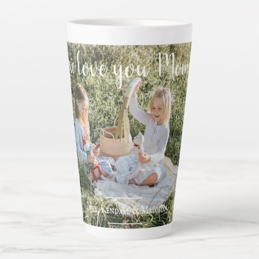 Moderne foto van ons houden van je mam Latte Mok (Voorkant)