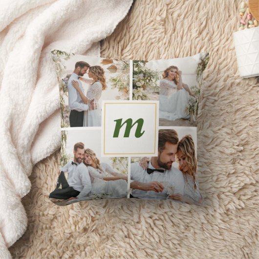 Moderne foto van pasgetrouwd koppel met Kerstmis Kussen (Deken)