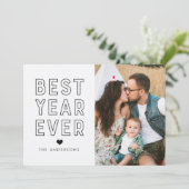 Moderne foto van 't beste jaar ooit feestdagenkaart (Staand voorkant)