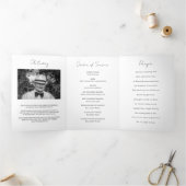 Moderne foto van Tri-Fold Funeral Memorial Program Drieluik Aankondiging (Binnen)