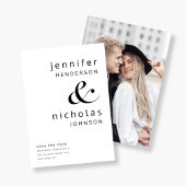 Moderne foto van zwart-wit en ampersand save the date