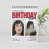 Moderne foto verjaardag kaart (Staand voorkant)