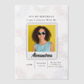 Moderne foto Verjaardagsfeest Fun Celebration Vellum Uitnodigingen (Voorkant)