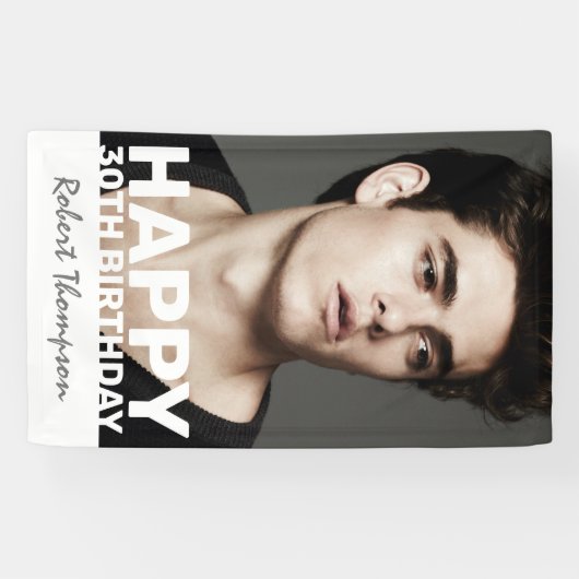 Moderne foto verjaardagsfeestje banner (Horizontaal)