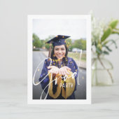 Moderne foto-verjaardagspartij script Grad Kaart (Staand voorkant)