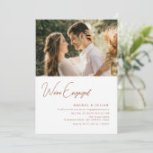 moderne foto-verloofde uitnodiging (Staand voorkant)