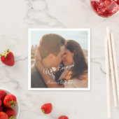 Moderne foto-verlovingsfeest papieren servetten (Insitu)