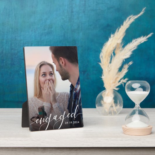 Moderne foto-verlovingsgeschenk fotoplaat (Zijkant)