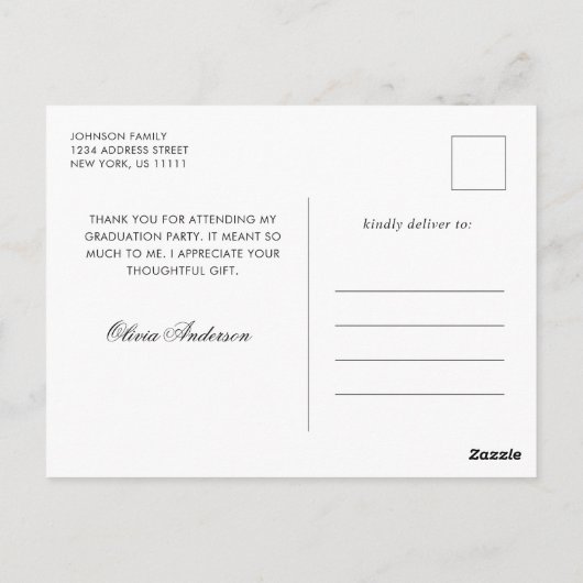 Moderne FOTO Verpleegkunde School Afstuderen Dank  Briefkaart (Achterkant)