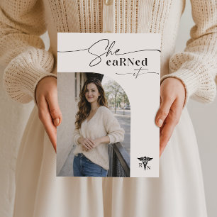 Moderne Foto Verpleegkundige Afstudeerfeest Uitnod Briefkaart
