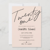 Moderne foto verrassing 21 verjaardag zwart roze kaart (Voorkant)