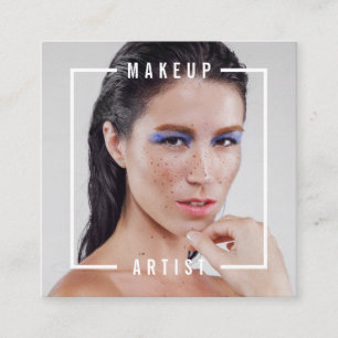 Moderne foto vet wit typografie make-up artist vierkante visitekaartje