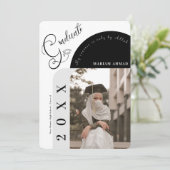 Moderne foto Vet Zwart & Wit Islamitisch afstudere Kaart (Staand voorkant)