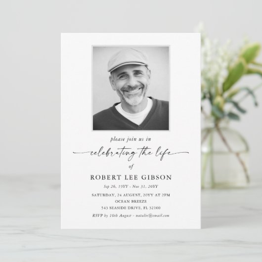 Moderne foto Viering van het leven Memorial begraf Kaart (Staand voorkant)