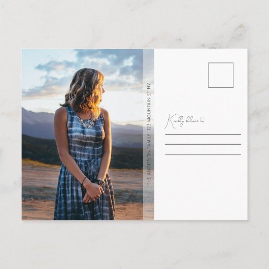 Moderne foto viering van het leven uitnodiging (Achterkant)