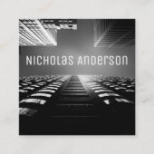 Moderne foto vierkant minimalistische eenvoudige p vierkante visitekaartje (Voorkant)