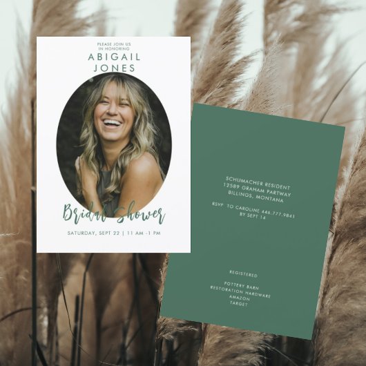 Moderne Foto Viridian Bruiloftsborrel Kaart