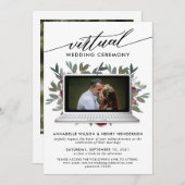 Moderne foto virtuele huwelijksceremonie kaart (Voorkant / Achterkant)