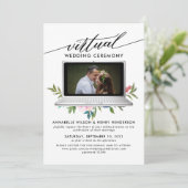 Moderne foto virtuele huwelijksceremonie kaart (Staand voorkant)