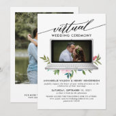 Moderne foto virtuele huwelijksceremonie kaart (Voorkant / Achterkant)