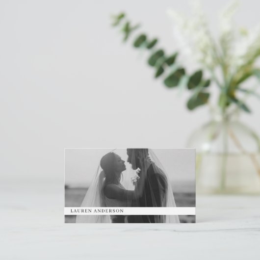 Moderne foto Visitekaartje met QR-code (Staand voorkant)