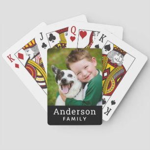 Moderne foto voor zwarte en witte aangepaste serie pokerkaarten