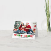 Moderne foto Vrolijk helder Kerstmis Feestdagen Kaart (Voorkant)