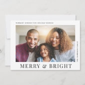 Moderne foto Vrolijk helder Kerstmis Feestdagenkaart (Voorkant)