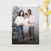 Moderne foto Vrolijk Kerstfeest Wenskaart Kaart (Gele Bloem)