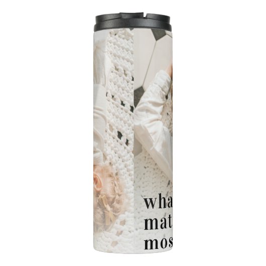 Moderne Foto & wat telt het meest positieve citaat Thermosbeker (Achterkant)