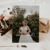 Moderne foto 'We Eloped' Huwelijksreceptie Kaart