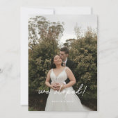 Moderne foto 'We Eloped' Huwelijksreceptie Kaart (Voorkant)