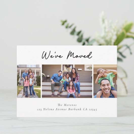 Moderne Foto We hebben adreswijziging verplaatst Aankondiging (Staand voorkant)