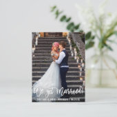 Moderne foto we hebben een gehuwd penseelscript briefkaart (Staand voorkant)