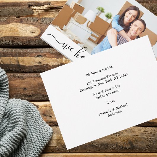 Moderne foto We hebben een nieuw adres verplaatst Aankondiging