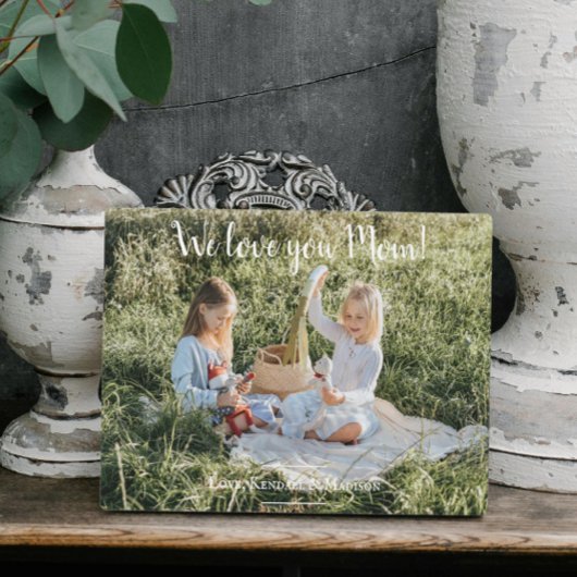 Moderne foto We houden van je mam Plaque Fotoplaat