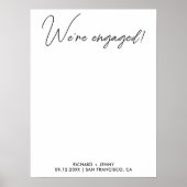 Moderne foto We zijn verloofd Verloving Feestje Poster (Voorkant)